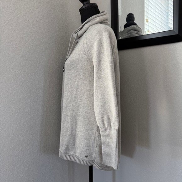 EDDIE BAUER Gray Cowl Turtleneck Tunic Sweater Medium - Picture 5 of 13